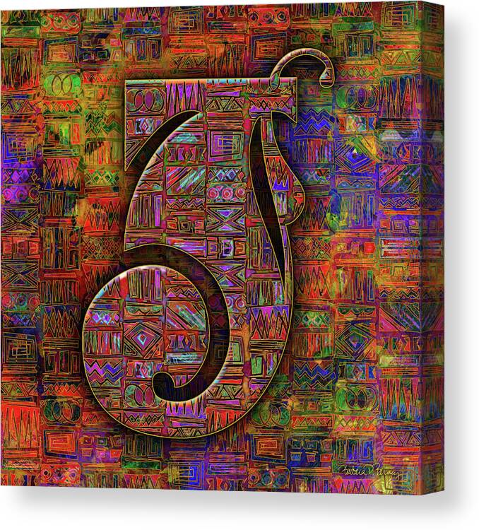 Alphabet Canvas Print featuring the digital art Love Letters J by Barbara Berney