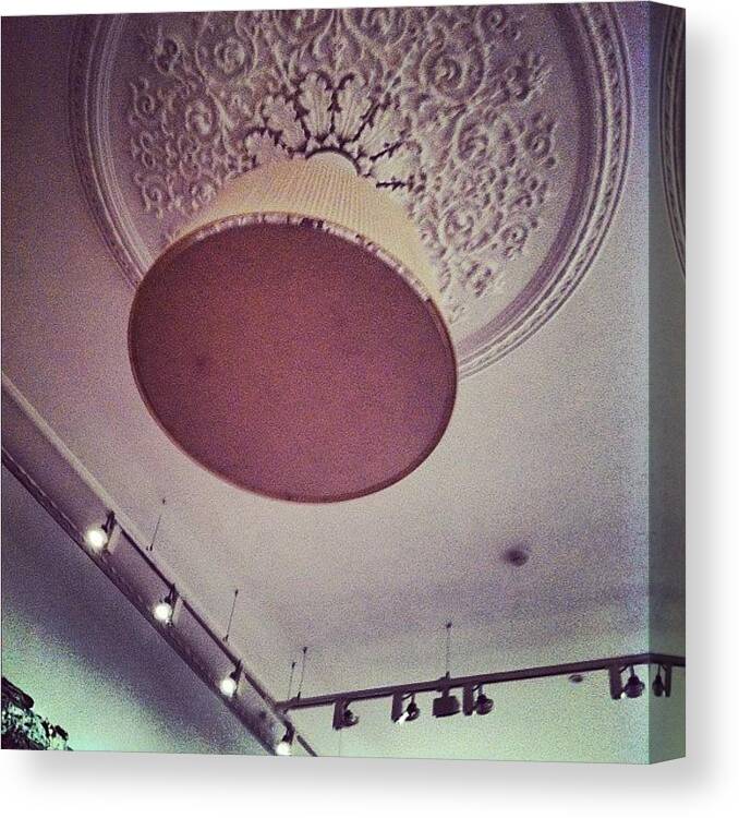 Lampshade Canvas Print featuring the photograph Love The #lampshade And The Ceiling by Naj Bass