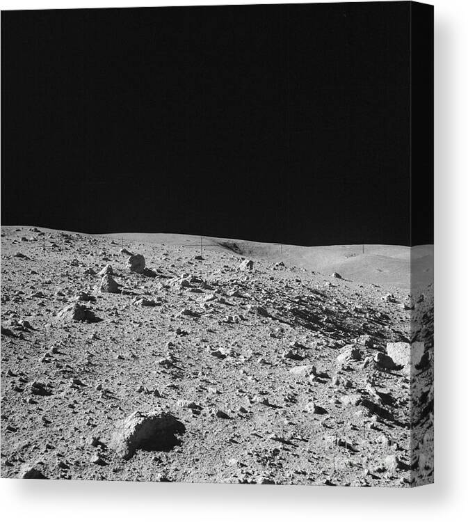 Apollo Canvas Print featuring the photograph Lunar Surface by Nasa