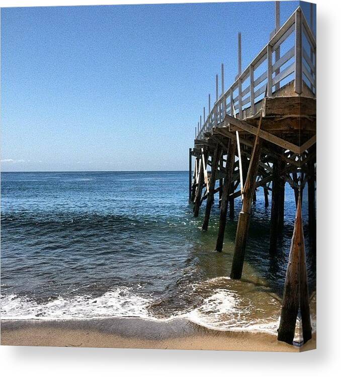 Water Canvas Print featuring the photograph Malibu Beach #california #beach #waves by Lisa Thomas