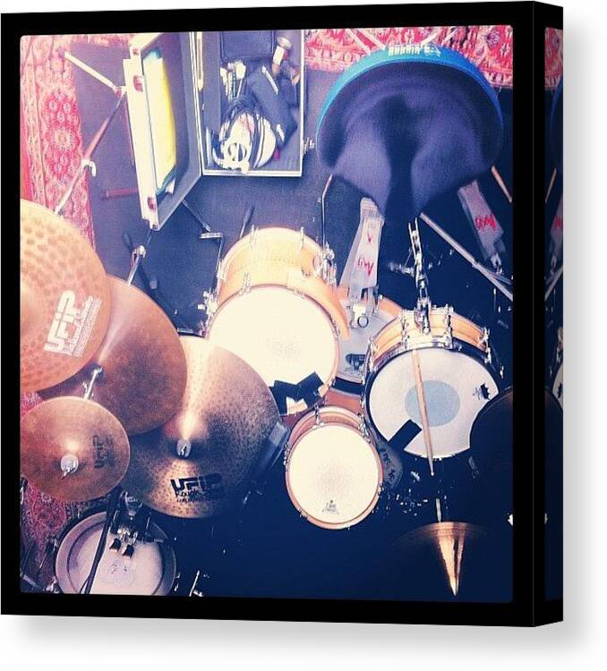 Album Canvas Print featuring the photograph @manek43509 #drums #music #studio by Axel Loughrey