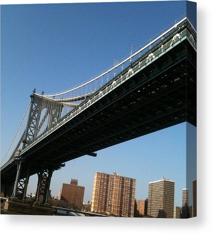 Manhattan Bridge Canvas Print featuring the photograph Manhattan Bridge by Fern Fiddlehead