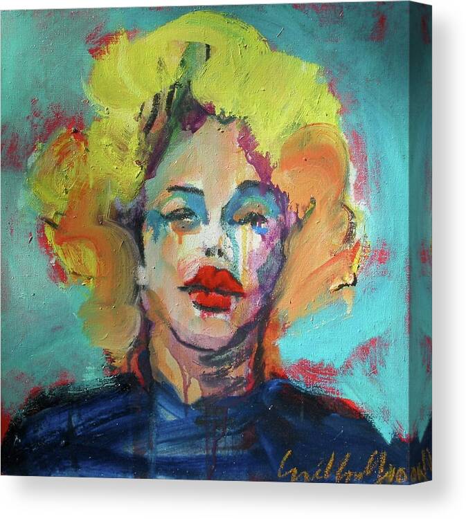 Marilyn Monroe Canvas Print featuring the painting Marilyn 2010 by Les Leffingwell