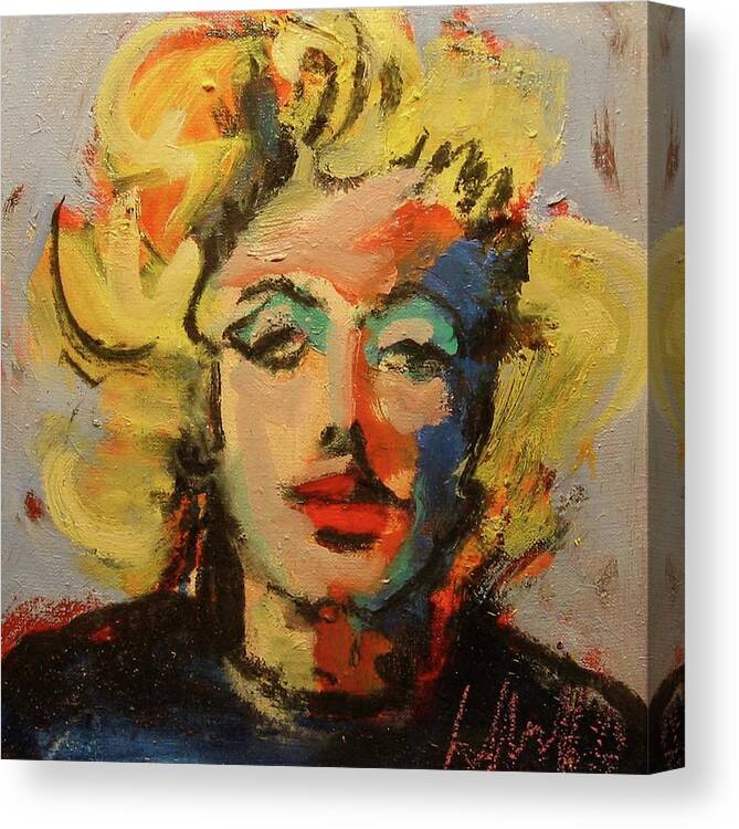 Portraits Canvas Print featuring the painting Marilyn by Les Leffingwell