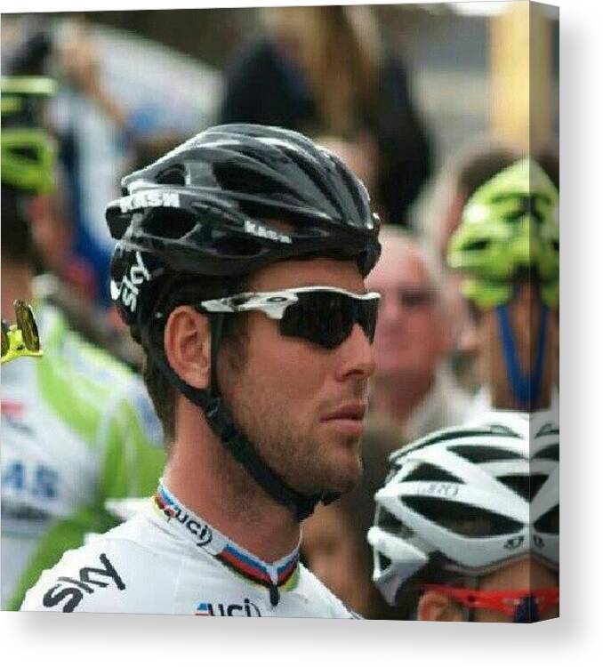 Cyclist Canvas Print featuring the photograph #markcavendish #cav At The Start Of by Robin Beer