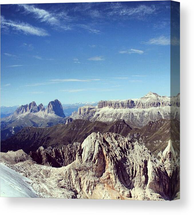 Dolomites Canvas Print featuring the photograph Marmolada - Dolomites by Luisa Azzolini