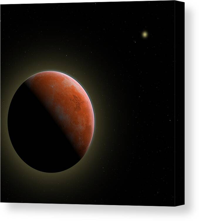 Abstract Canvas Print featuring the digital art Mars - the Red Planet by Gordon Engebretson