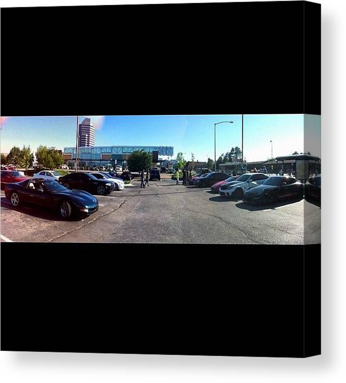 F40 Canvas Print featuring the photograph #mercedes #benz #black #white #red #e55 by Tyler Unruh