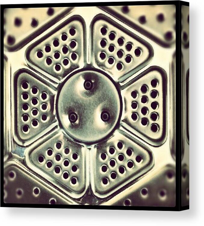 Steel Canvas Print featuring the photograph #metal #holes #texture #pattern #macro by The Textury