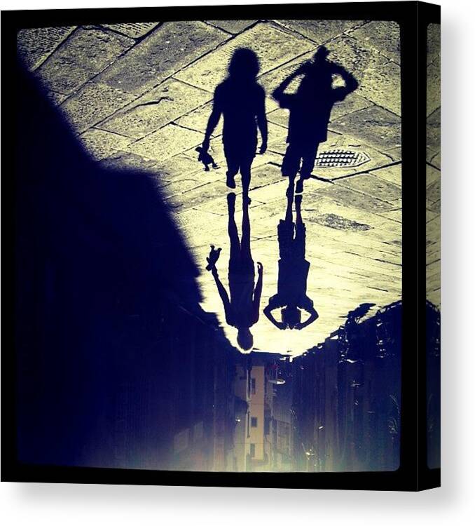 Rptw Canvas Print featuring the photograph Midget Walk. #rotate #shadow #kids by Robbert Ter Weijden