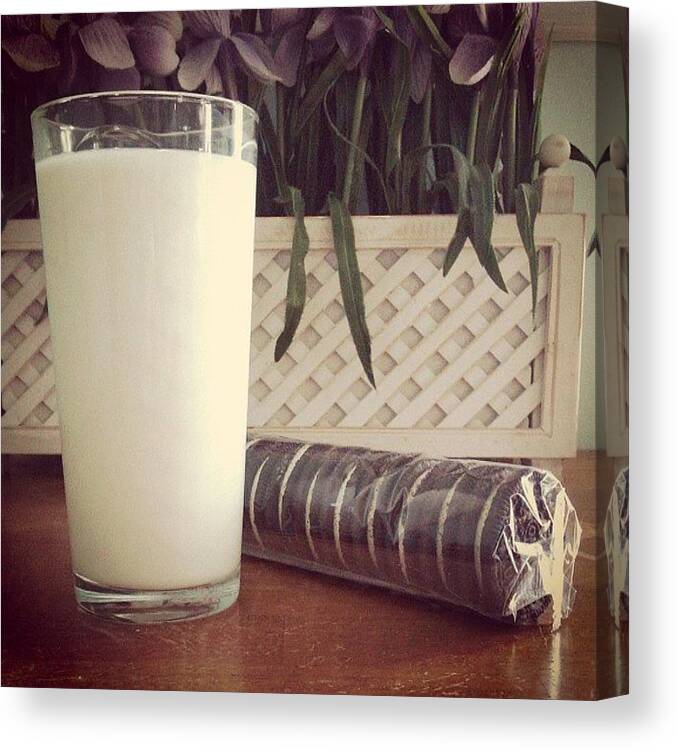 Oreos Canvas Print featuring the photograph Milks Favorite Cookie :) #oreo #oreos by Kelly Solarz