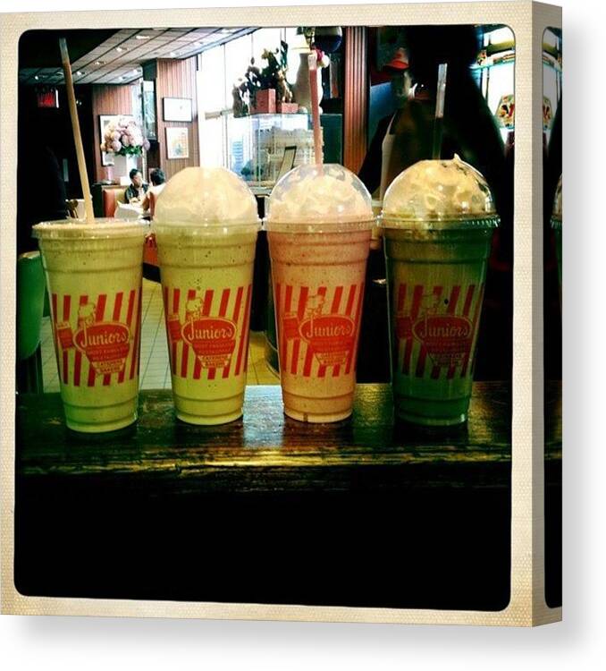 Inas1969 Canvas Print featuring the photograph Milkshakes At Juniors #hipstamatic by Prairie Rose