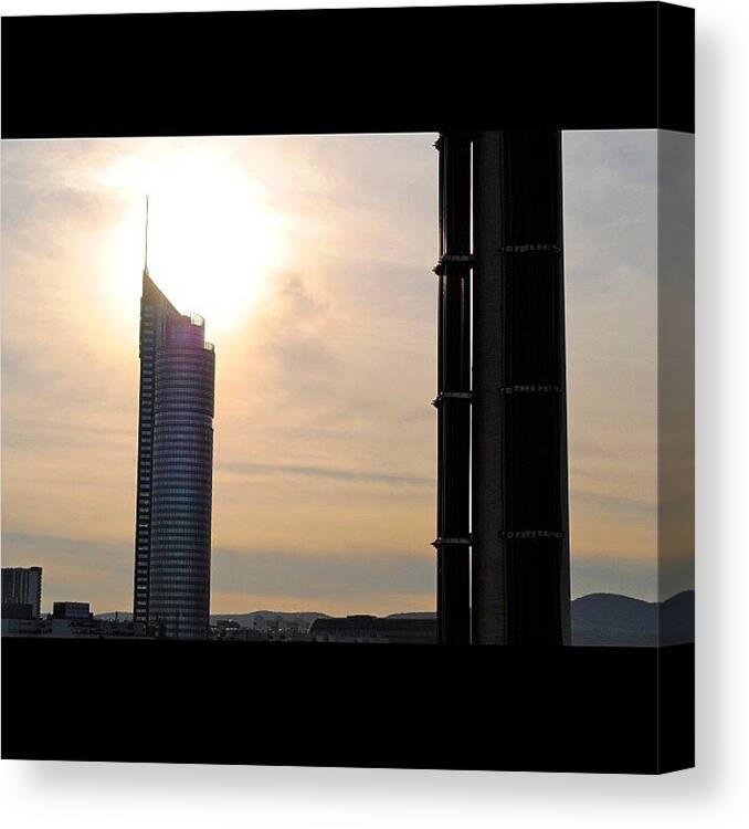 Igersvienna Canvas Print featuring the photograph #millennium #tower At Almost #sunset by Ronald Duck