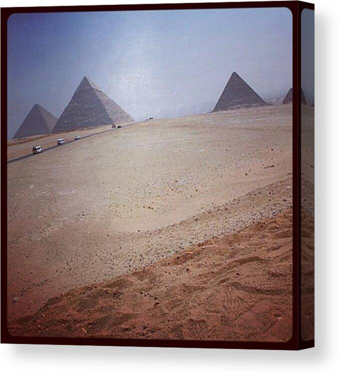 Egypt Canvas Print featuring the photograph Mmm..best Trip Ever. Pyramids At Giza by Stephanie Tomlinson