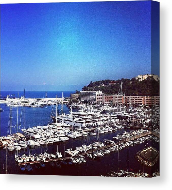 Monaco Canvas Print featuring the photograph Monte Carlo marina by Kimberley Burleigh