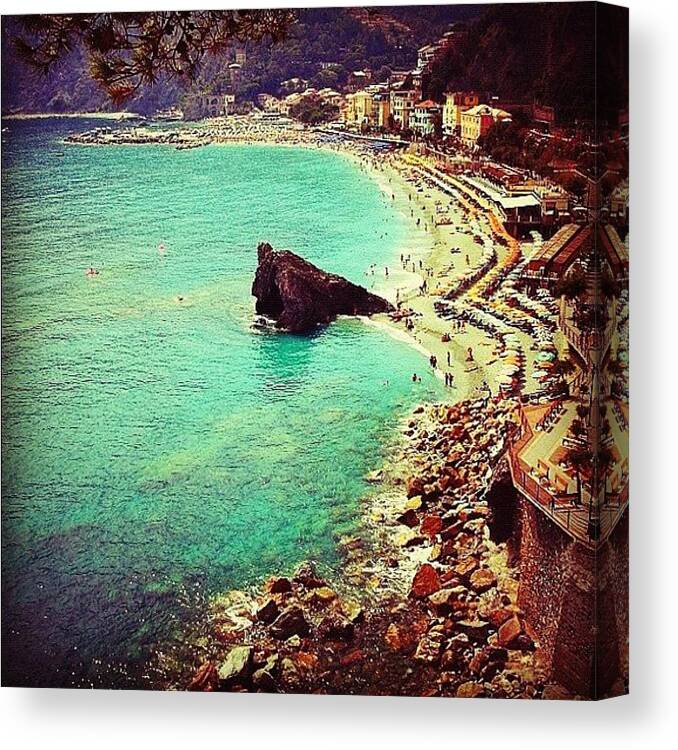 Cinqueterre Canvas Print featuring the photograph Monterosso by Cara Lewis