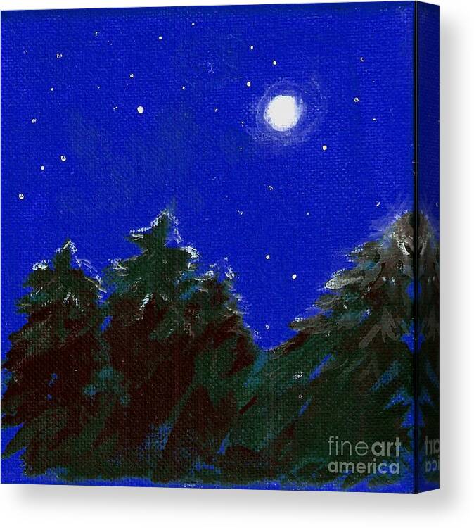 Moon Canvas Print featuring the painting Super Moon by Deb Stroh-Larson