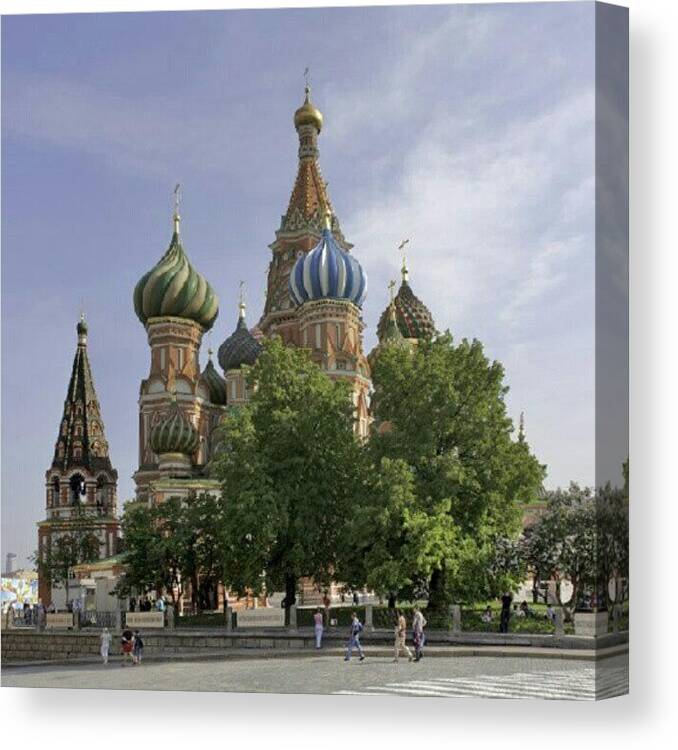 Beautiful Canvas Print featuring the photograph #moscow #red Square #saint Basil's by Andrey Suchkov