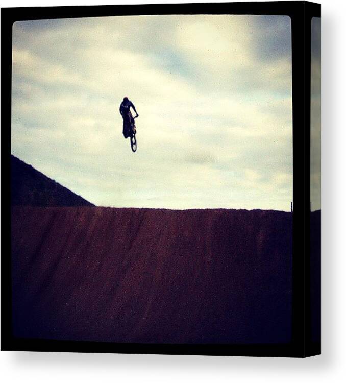 Brave Canvas Print featuring the photograph #moto #motocross #tenerife #south #sun by Gerry Richards
