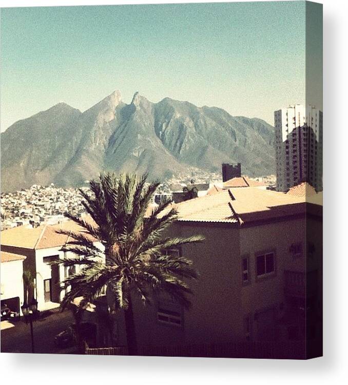 Monterrey Canvas Print featuring the photograph Mountain #mountain #monterrey #mexico by Jerry Tamez