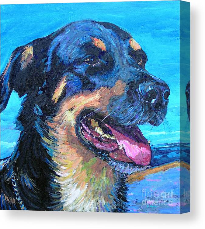 Dog Canvas Print featuring the painting Mr. Z by Li Newton
