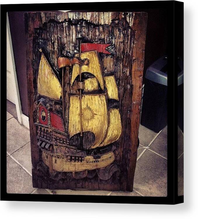 Beentage Canvas Print featuring the photograph My #boss Loves Me. #pirateship by T C