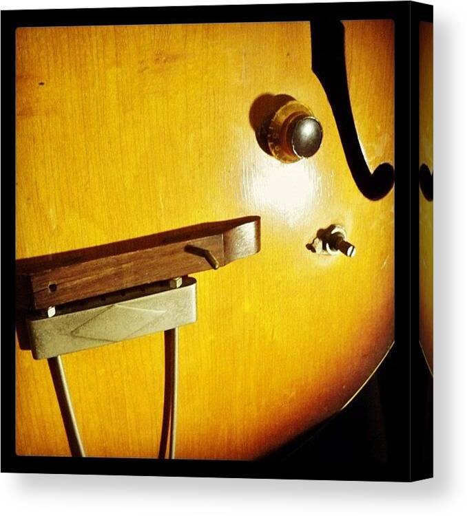  Canvas Print featuring the photograph My Husband's Guitar 🎸 by Abril Andrade