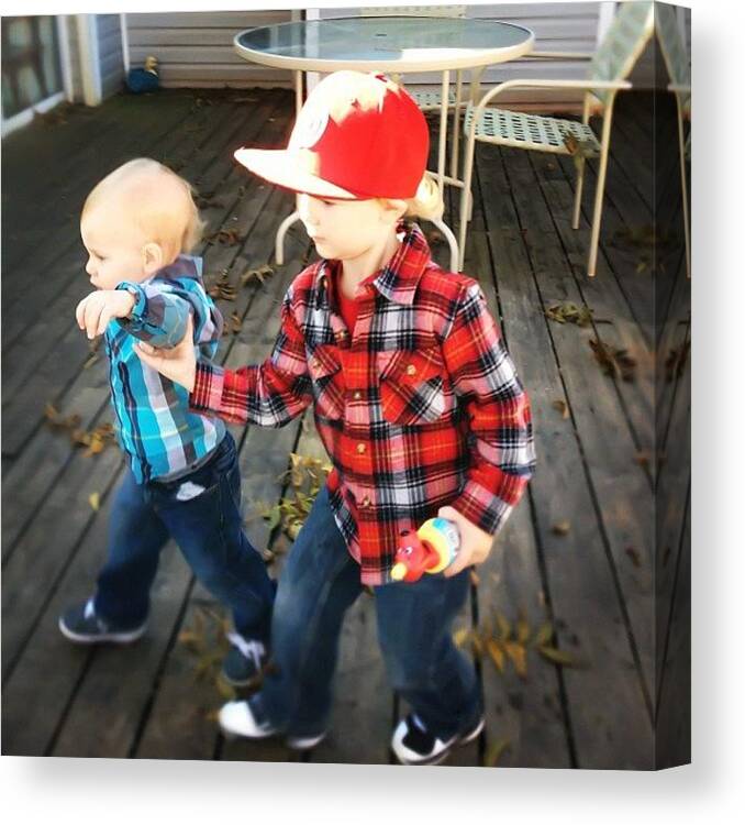 Love Canvas Print featuring the photograph My #sweetbabies #grandsons #cousins by Lori Lynn Gager