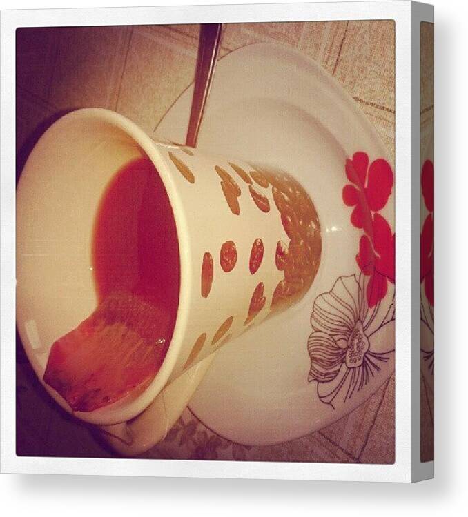 Tea In Coffee Cup :) Canvas Print featuring the photograph My Tea by Dalibor Danicic
