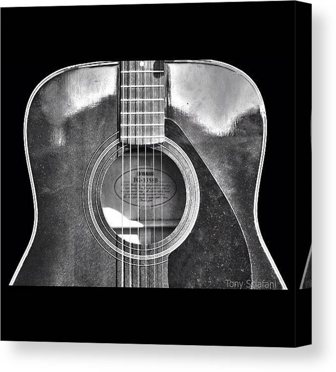 Hdr Canvas Print featuring the photograph My #yamaha #accoustic #guitar #hdr by Anthony Sclafani