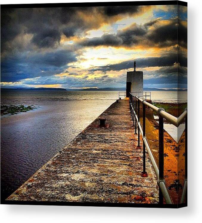 Instagram Canvas Print featuring the photograph #nairn #harbour #scotland #hdr #iphone by Toonster The Bold