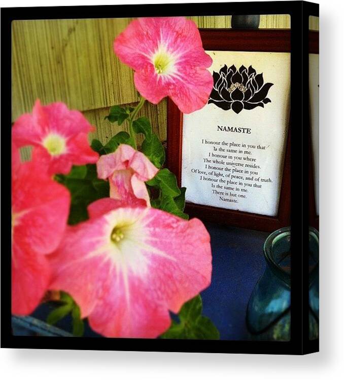 Picture Canvas Print featuring the photograph Namaste - #namaste #flower #photo by Tyler McCall