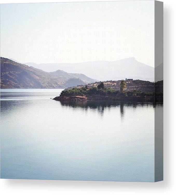 Mountain Canvas Print featuring the photograph #nature #lake #mountain #water by Soredewa Seitai