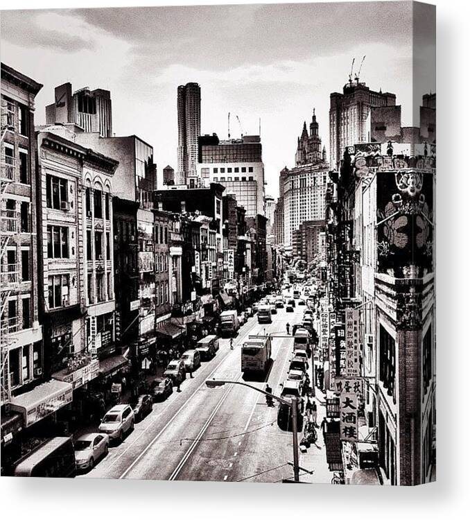 New York City Canvas Print featuring the photograph New York City - Above Chinatown by Vivienne Gucwa