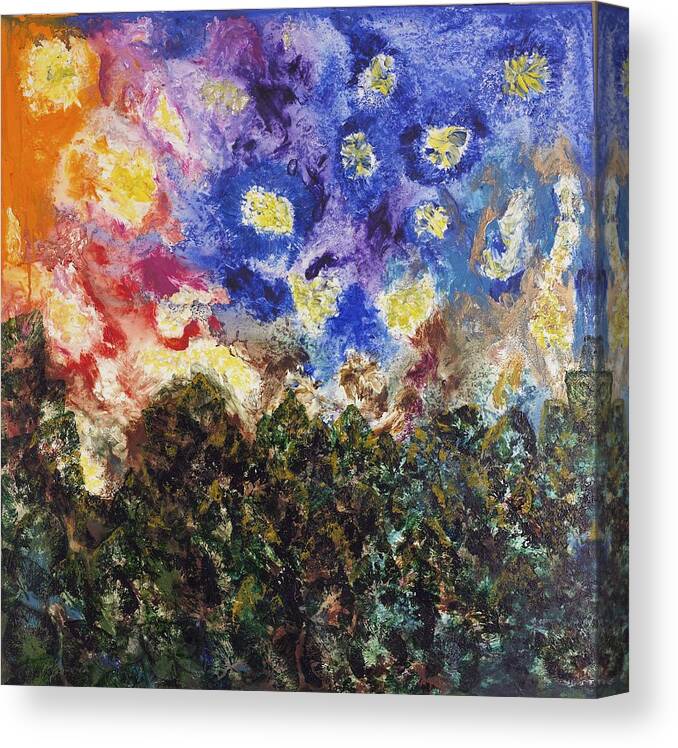 Abstract Landscape Canvas Print featuring the painting Night and Day by Mr Dill
