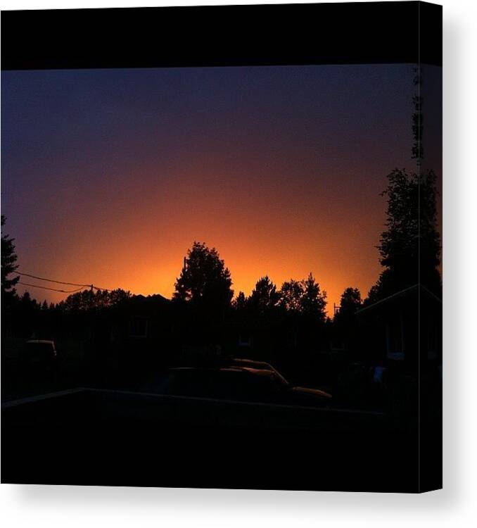 Nofilter Canvas Print featuring the photograph #nofilter Thunderstorm Sunset by Miranda Peebles