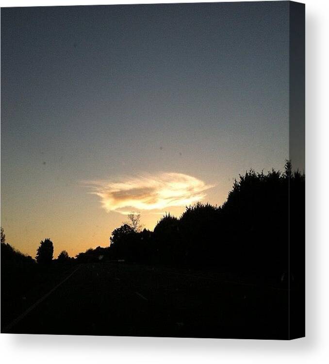 Beautiful Canvas Print featuring the photograph #nofliter #iphone #sky #clouds by S Smithee