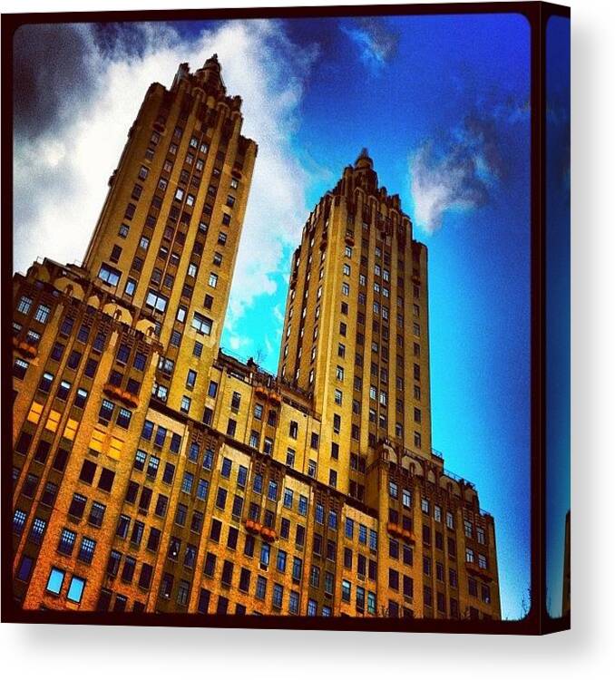 Building Canvas Print featuring the photograph #nyc #clouds #centralpark #sky #building by Luke Kingma