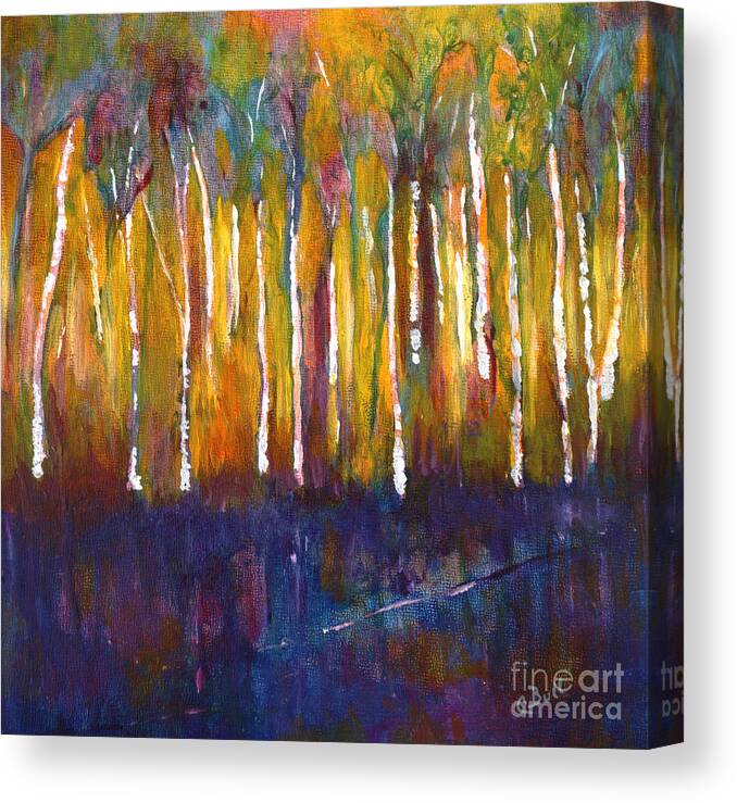 Muskoka Canvas Print featuring the painting Oak Bay Woods by Claire Bull
