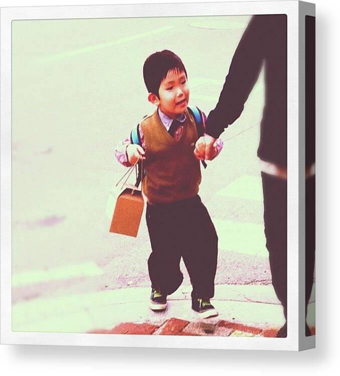 Boy Canvas Print featuring the photograph Off To School, After School by Roxanne Soko
