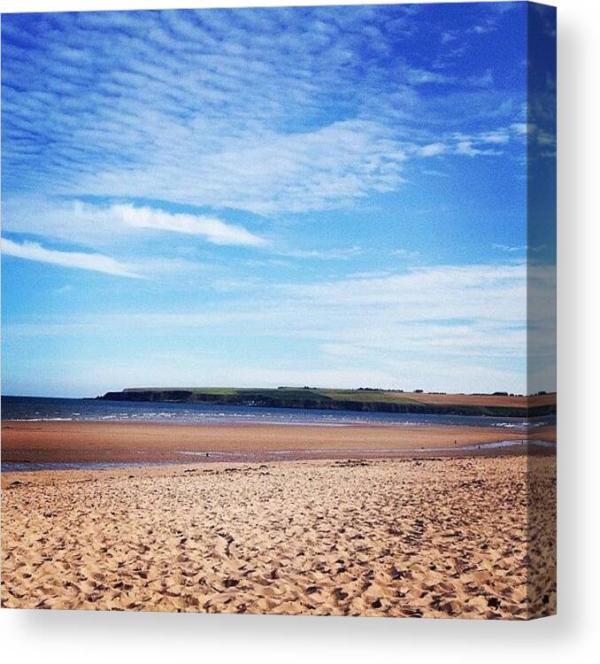 Lunan Bay Canvas Print featuring the photograph Oh I Do Like To Be Beside The Seaside by KnitOne SlipOne