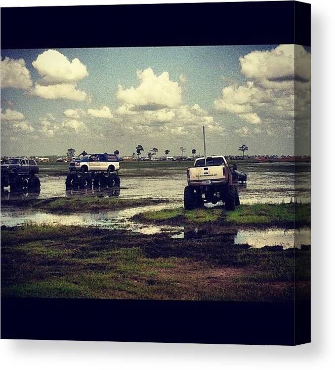 Trucks Canvas Print featuring the photograph #okeechobee #mudfest #mud #florida by S Smithee