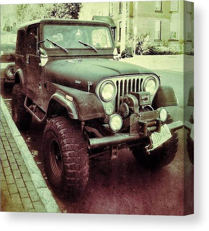Instatalent Canvas Print featuring the photograph Old Jeep #instagramhub #webstagram by Jawad Qamar