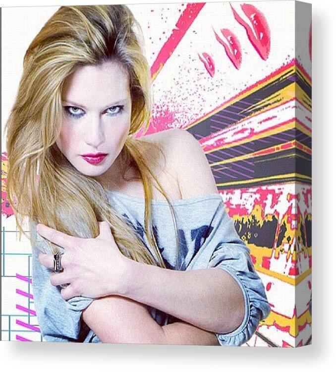 Edited Canvas Print featuring the photograph Old Photo From 2010 #model #makeup by Creative Skate Store