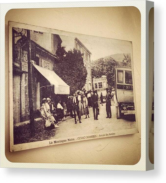 Jj Canvas Print featuring the photograph Old Picture On The Wall In Restaurant by Wilbert Claessens