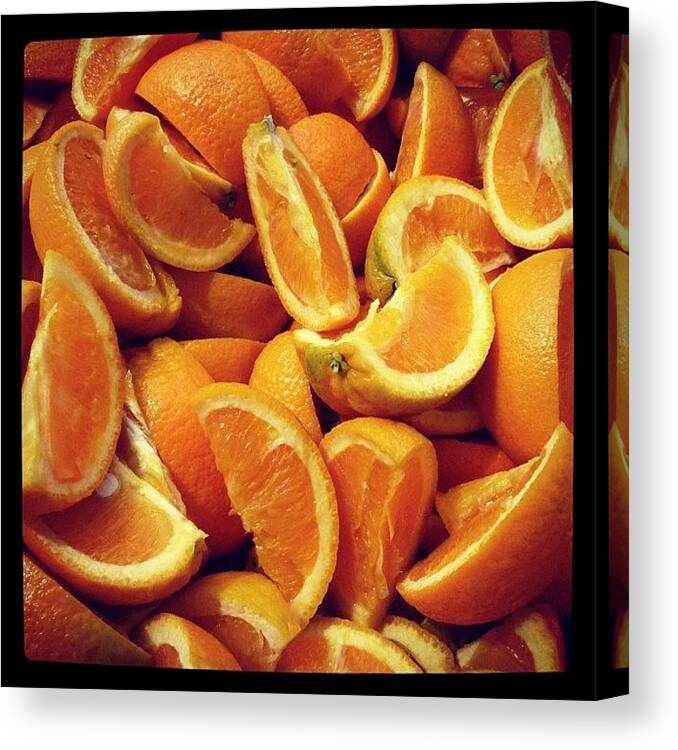 Food Canvas Print featuring the photograph Oranges. #orange #oranges by Christopher Hughes