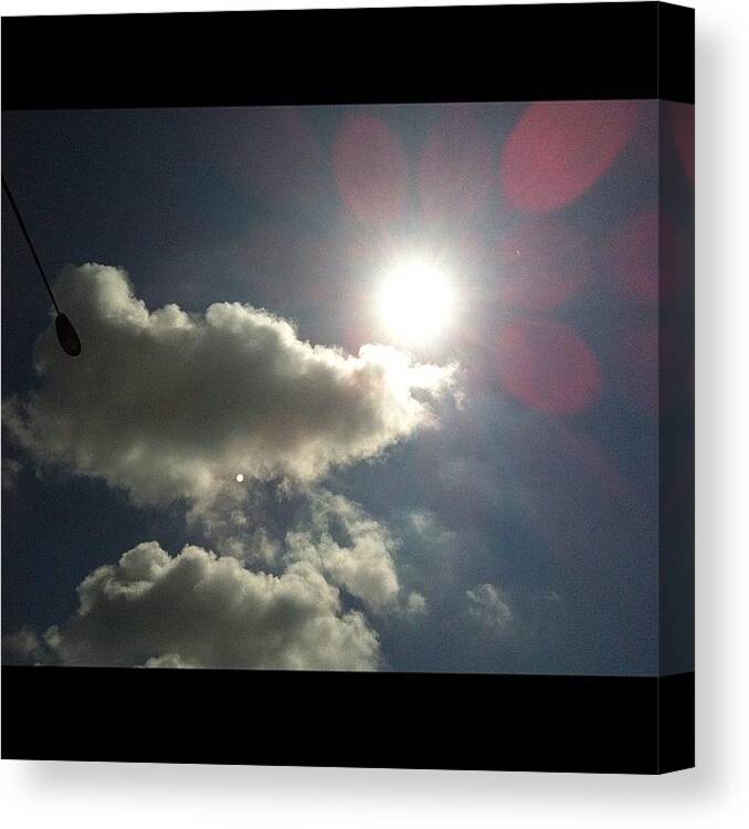 65likes Canvas Print featuring the photograph Otw Riding Hm Earlier #cloudart #sun by Sally Nataly