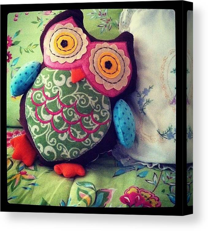 Cute Canvas Print featuring the photograph Owl by Lori Lynn Gager
