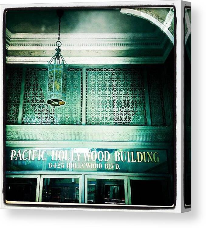 Instagram Canvas Print featuring the photograph Pacific Hollywood Building by Torgeir Ensrud