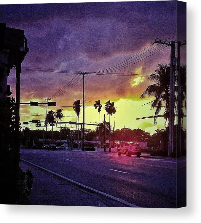 Florida Canvas Print featuring the photograph Palmetto/federal #florida #bocaraton by Evan Kelman